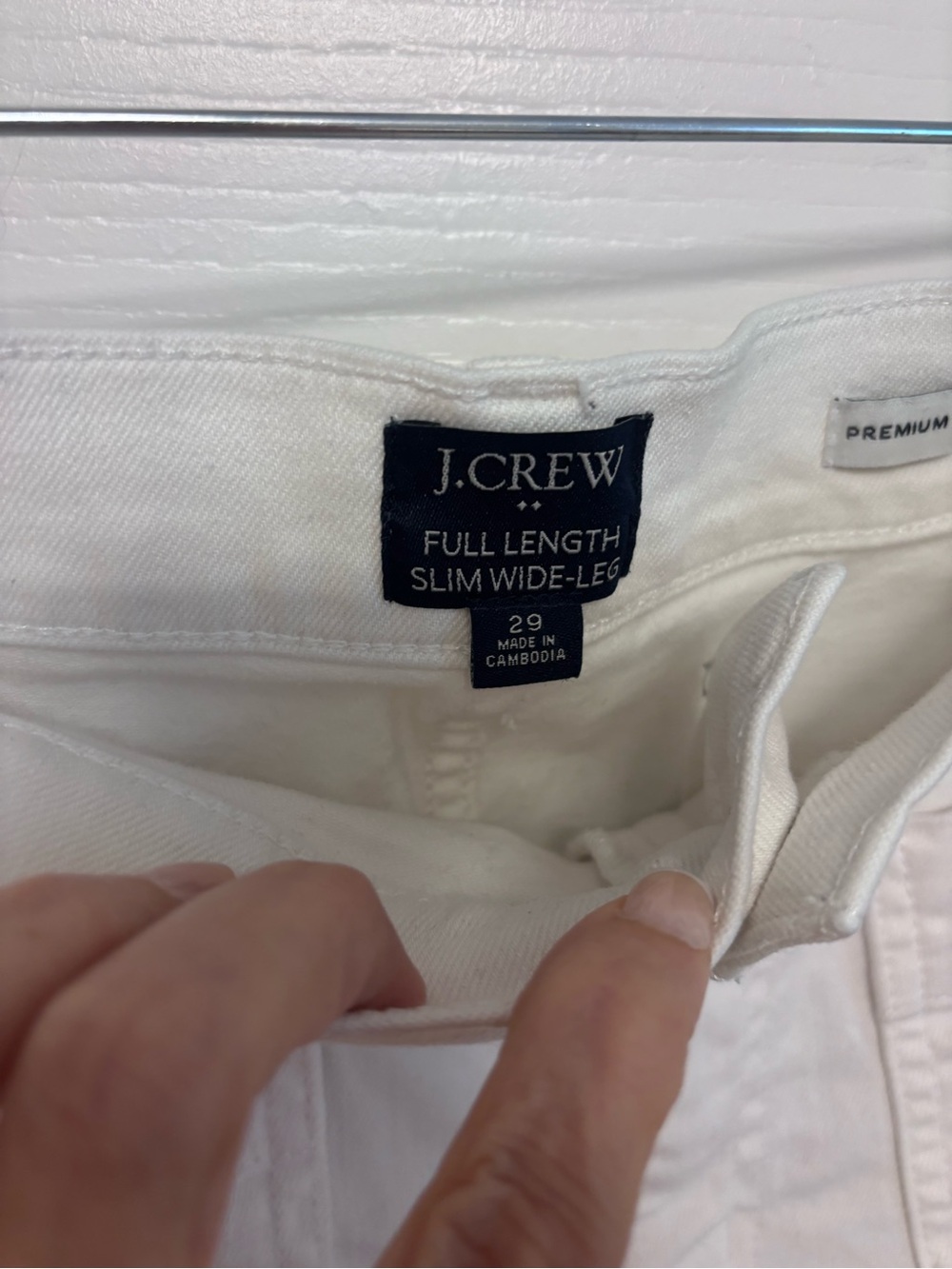 J. Crew Full length Slim White Wide Leg Jeans in white - Picture 8 of 15